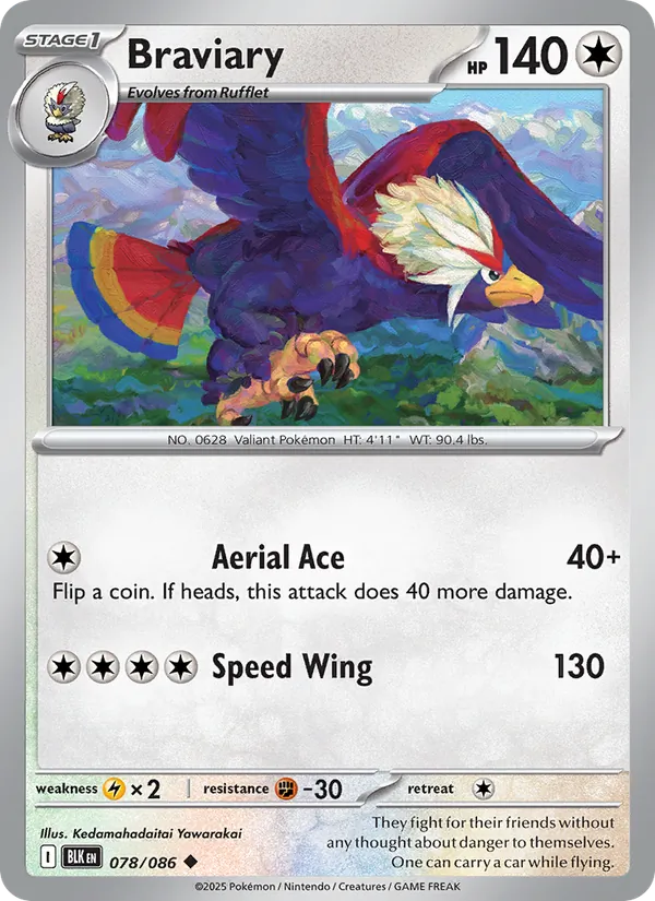 Braviary - 078 - Black Bolt - LevelupCards.nl