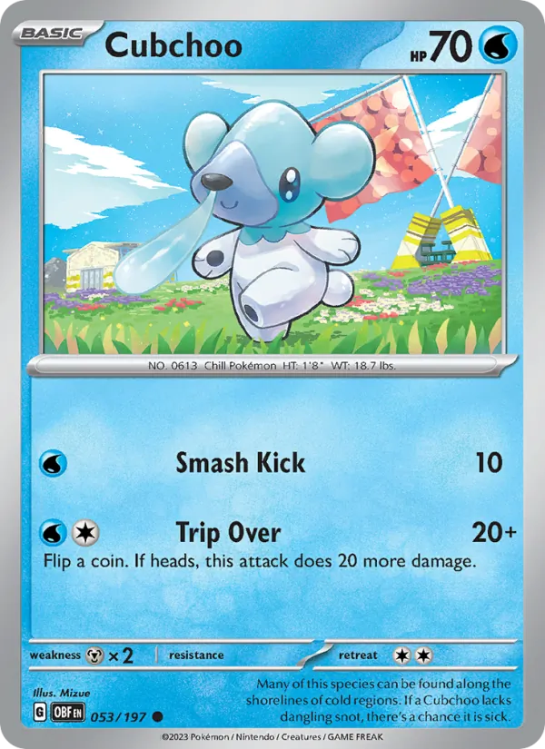 Cubchoo - 053 - Obsidian Flames - LevelupCards.nl