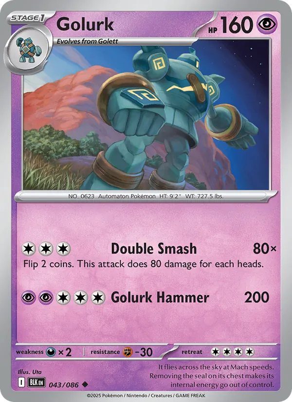 Golurk - 043 - Black Bolt - LevelupCards.nl