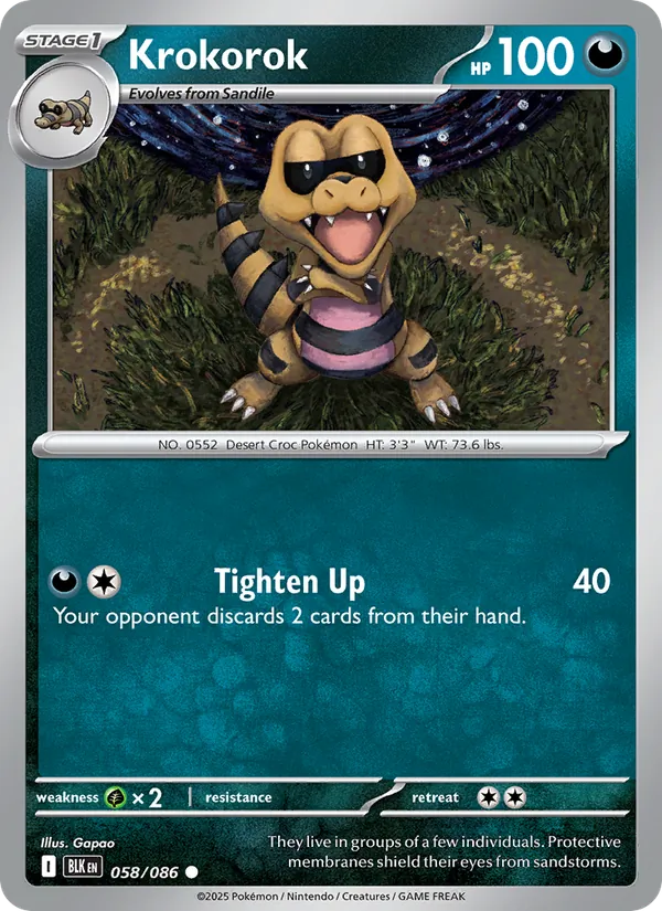 Krokorok - 058 - Black Bolt - LevelupCards.nl