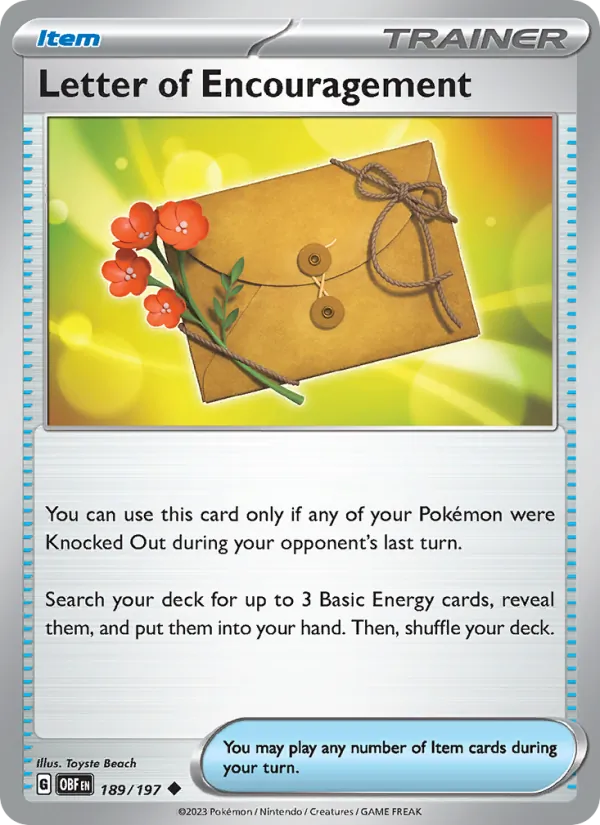 Letter of Encouragement - 189 - Obsidian Flames - LevelupCards.nl