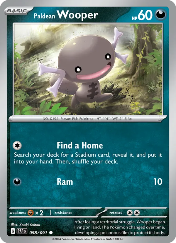 Paldean Wooper - 058 - Paldean Fates - LevelupCards.nl
