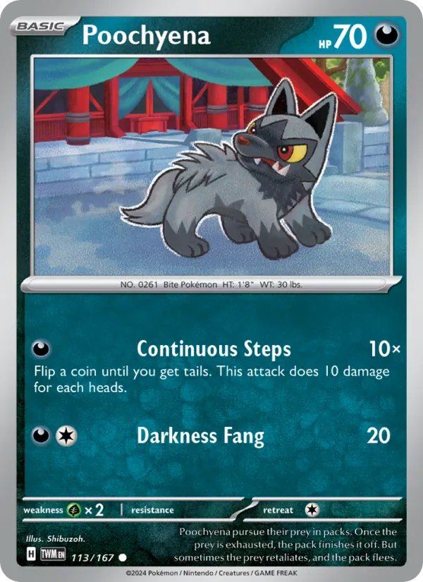 Poochyena - 113 - Twilight Masquerade - LevelupCards.nl
