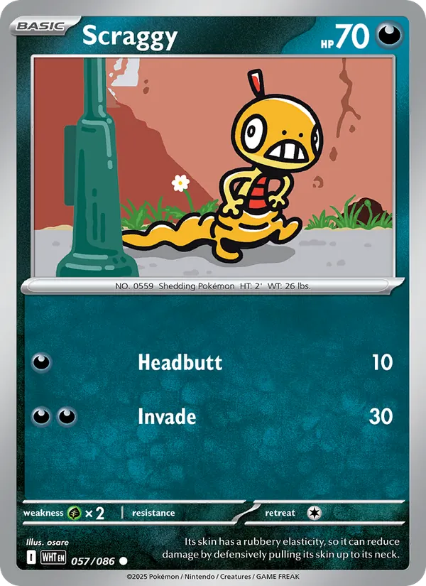 Scraggy - 057 - White Flare - LevelupCards.nl