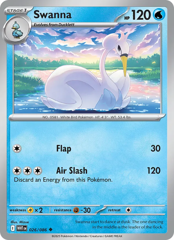 Swanna - 026 - White Flare - LevelupCards.nl