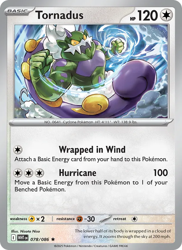 Tornadus - 078 - White Flare - LevelupCards.nl