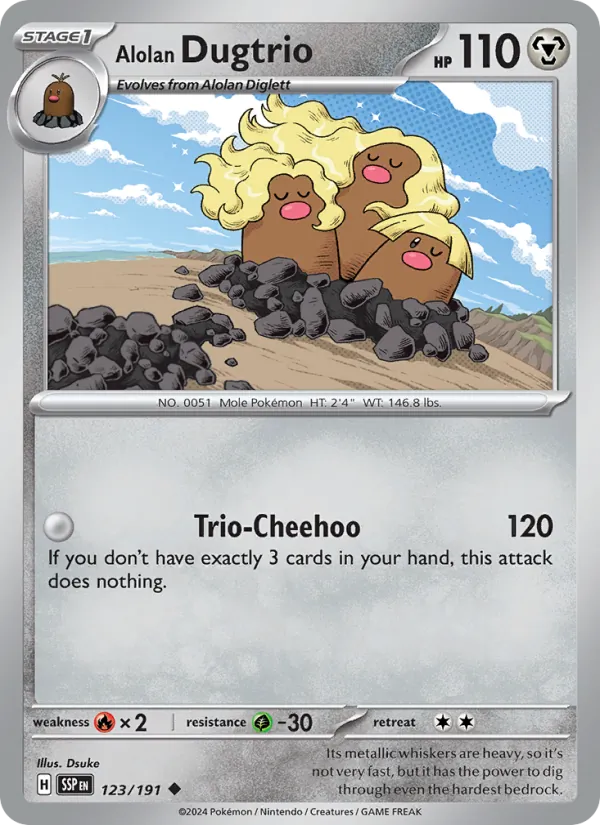 Alolan Dugtrio - 123 - Surging Sparks - LevelupCards.nl