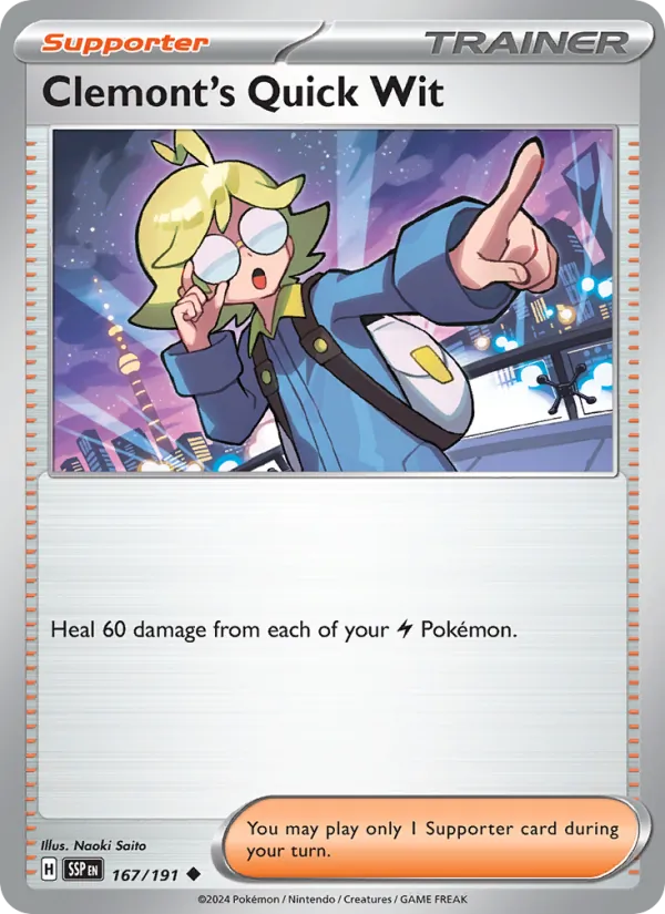 Clemont's Quick Wit - 167 - Surging Sparks - LevelupCards.nl