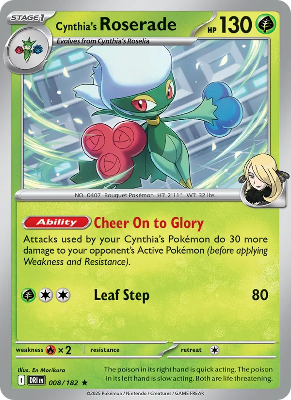 Cynthia's Roserade - 008 - Destined Rivals - LevelupCards.nl