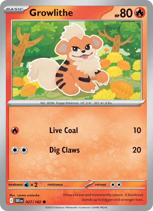 Growlithe - 027 - Destined Rivals - LevelupCards.nl