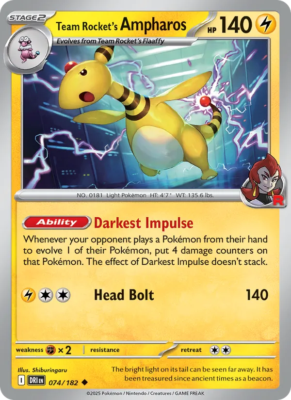 Team Rocket's Ampharos - 074 - Destined Rivals - LevelupCards.nl